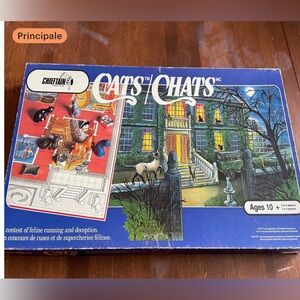 Vintage cats mansion board game chieftain cluedo detective 1984 bilingue